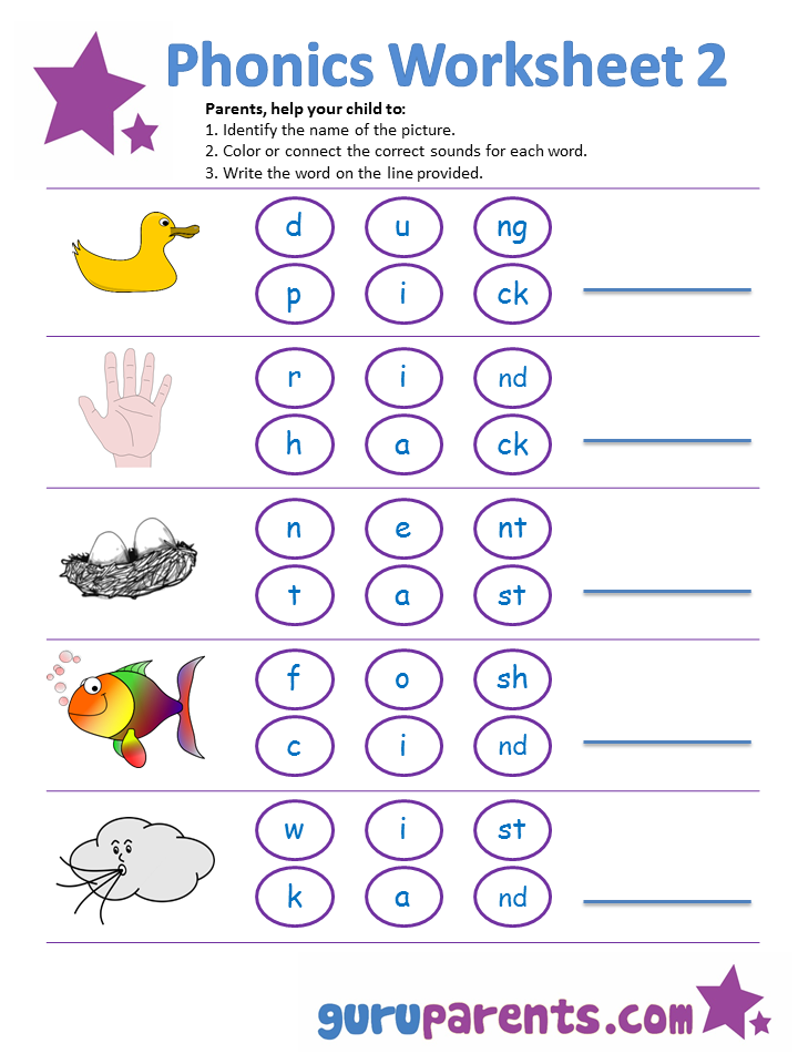 Phonic Worksheet For Kindergarten Kindergarten