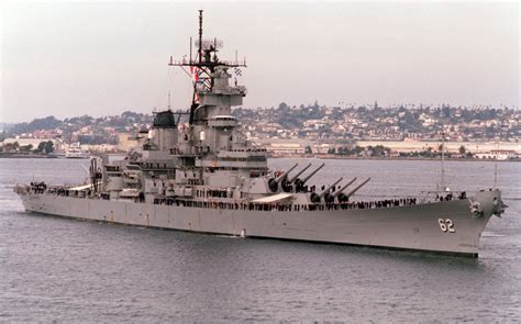 Photo Crew Of Battleship New Jersey Manning The Rails Off Naval Air Station North Island