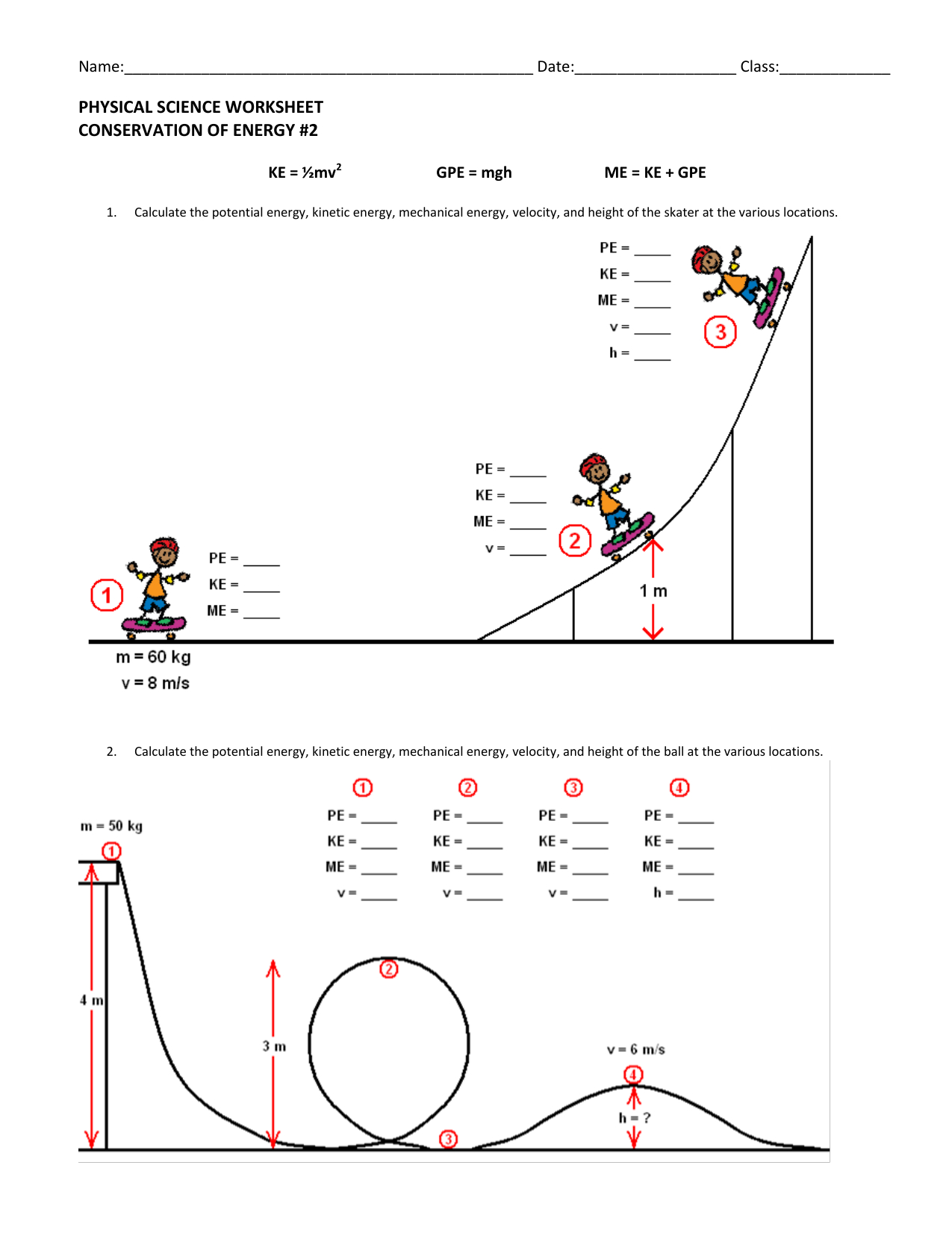 5 Ways to Solve Conservation of Energy Worksheet #2