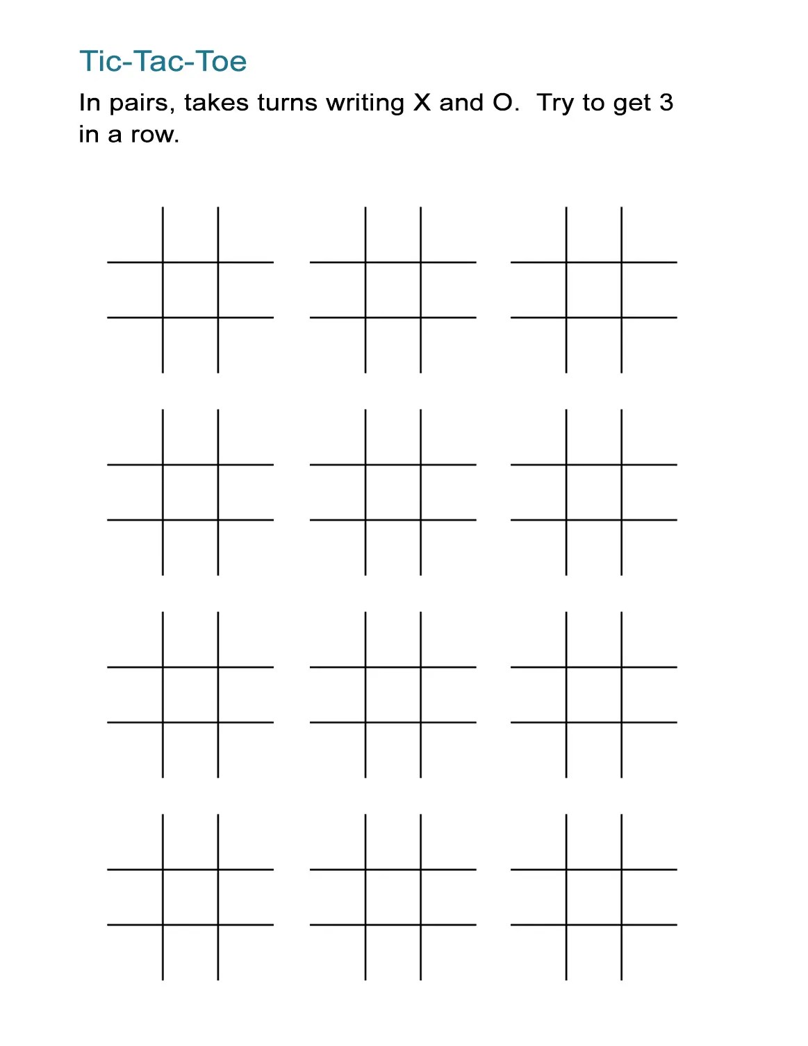 3x3 Tic Tac Toe Strategy Worksheet Guide