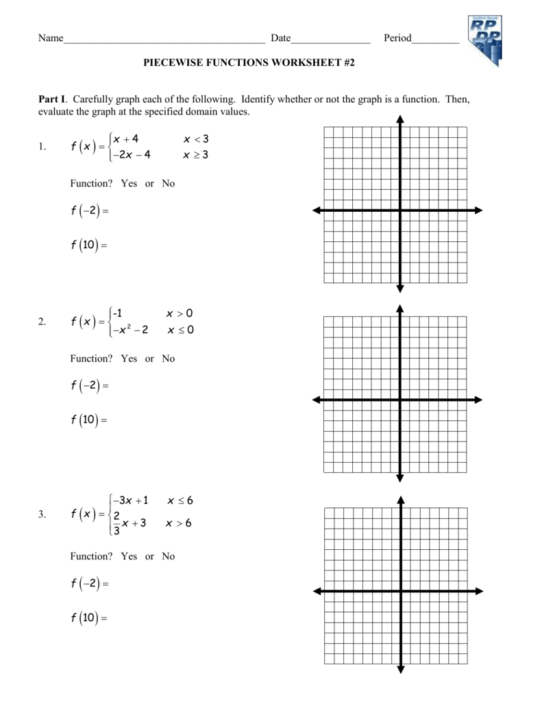 Piecewise Functions Worksheet 1 Answers Db Excel Com