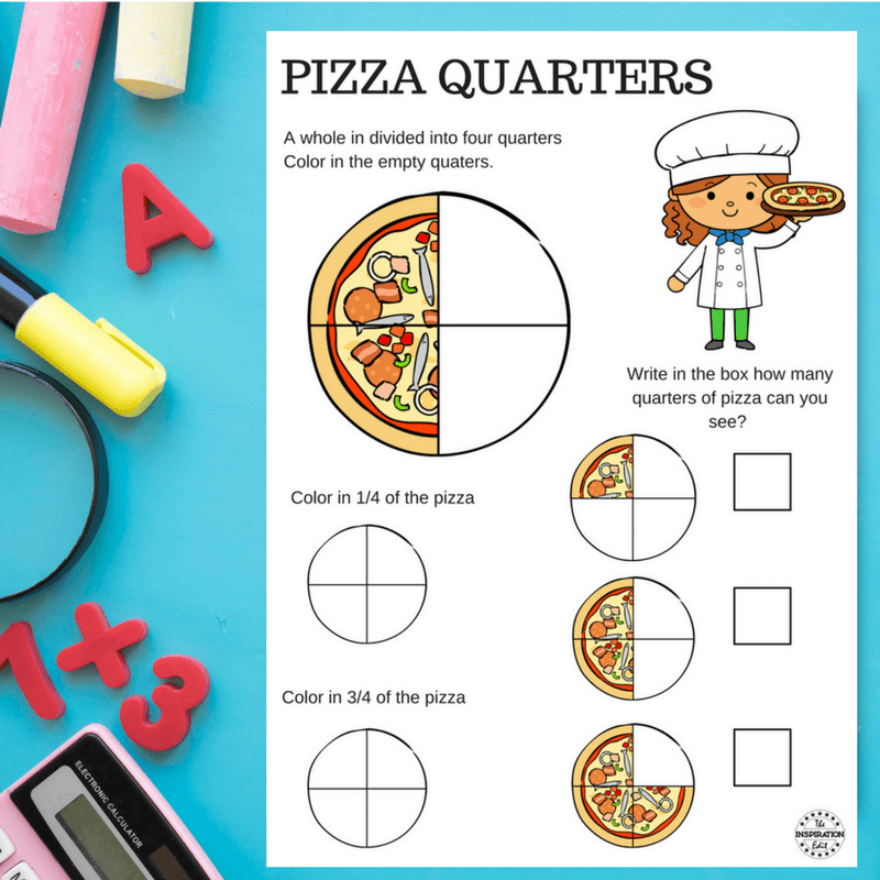 Fun and Educational Pizza Fractions Worksheet for Kids