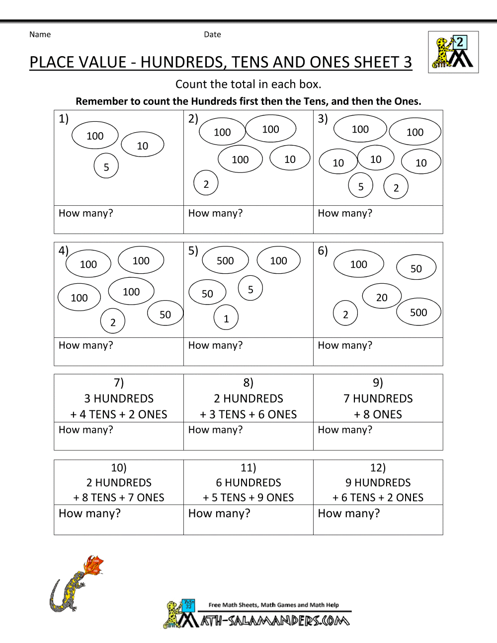 Fun Place Value Worksheets for 2nd Graders