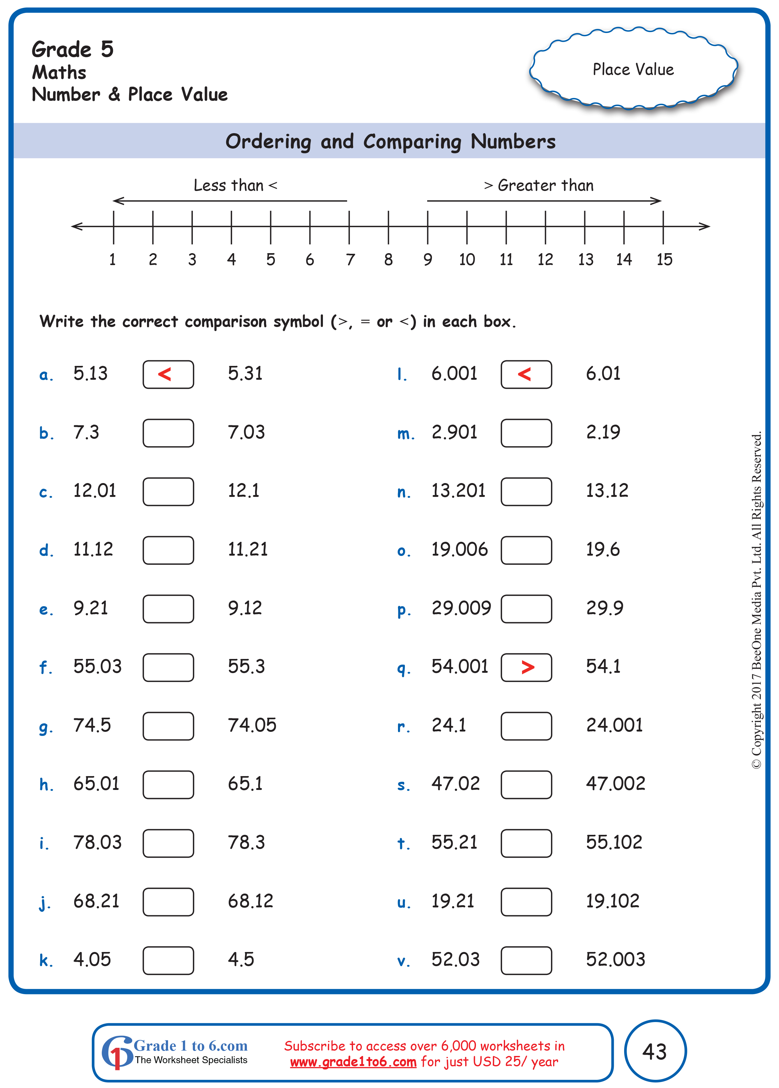 Place Value Worksheet Maths Year 5