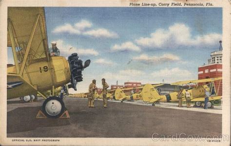 Plane Line Up Corry Field Pensacola Fl Postcard