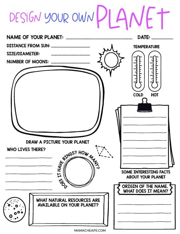 Planets Research And Design Your Own Planet Printable Pack Solar