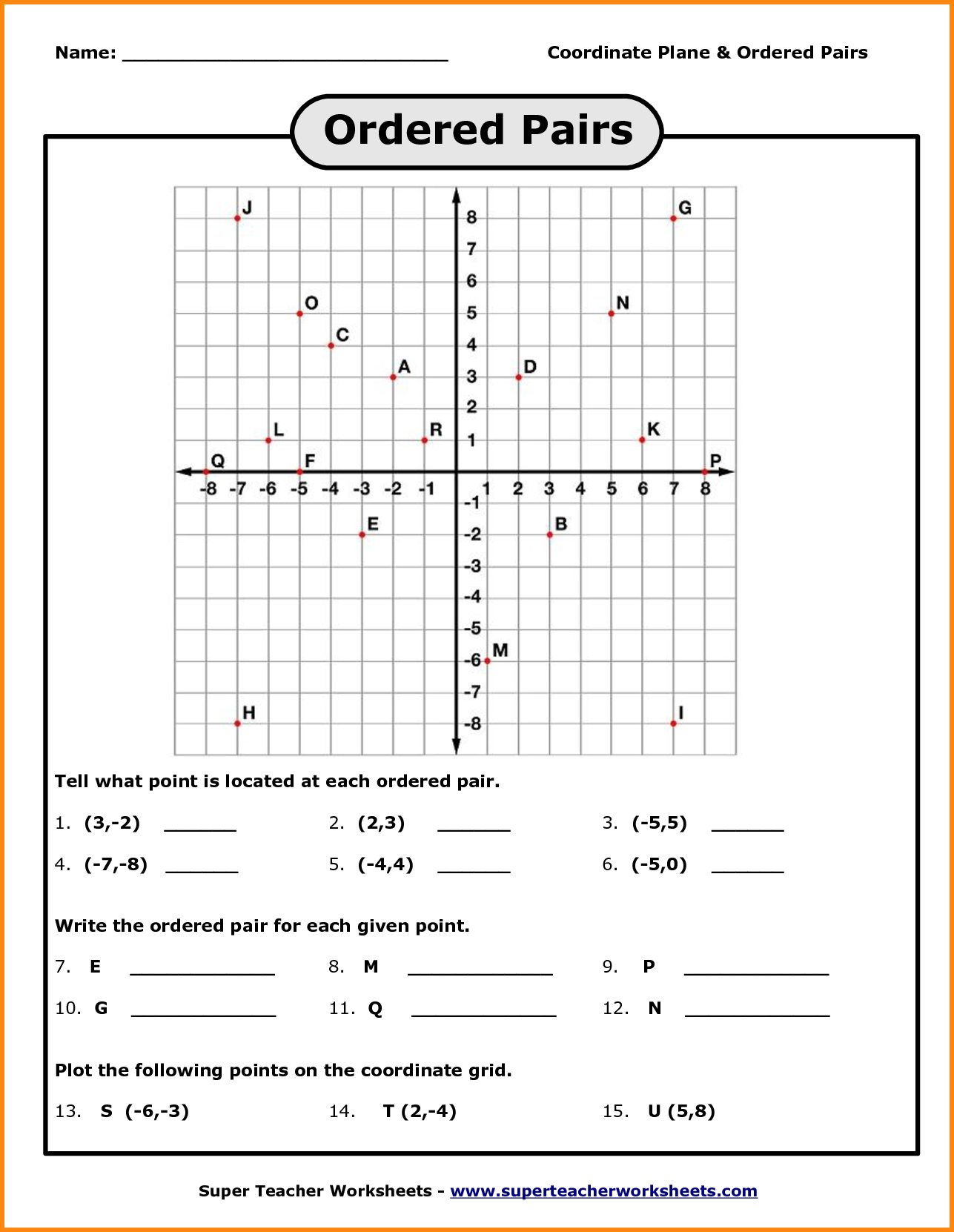 Plotting Ordered Pairs: Fun Coordinate Worksheet Ideas