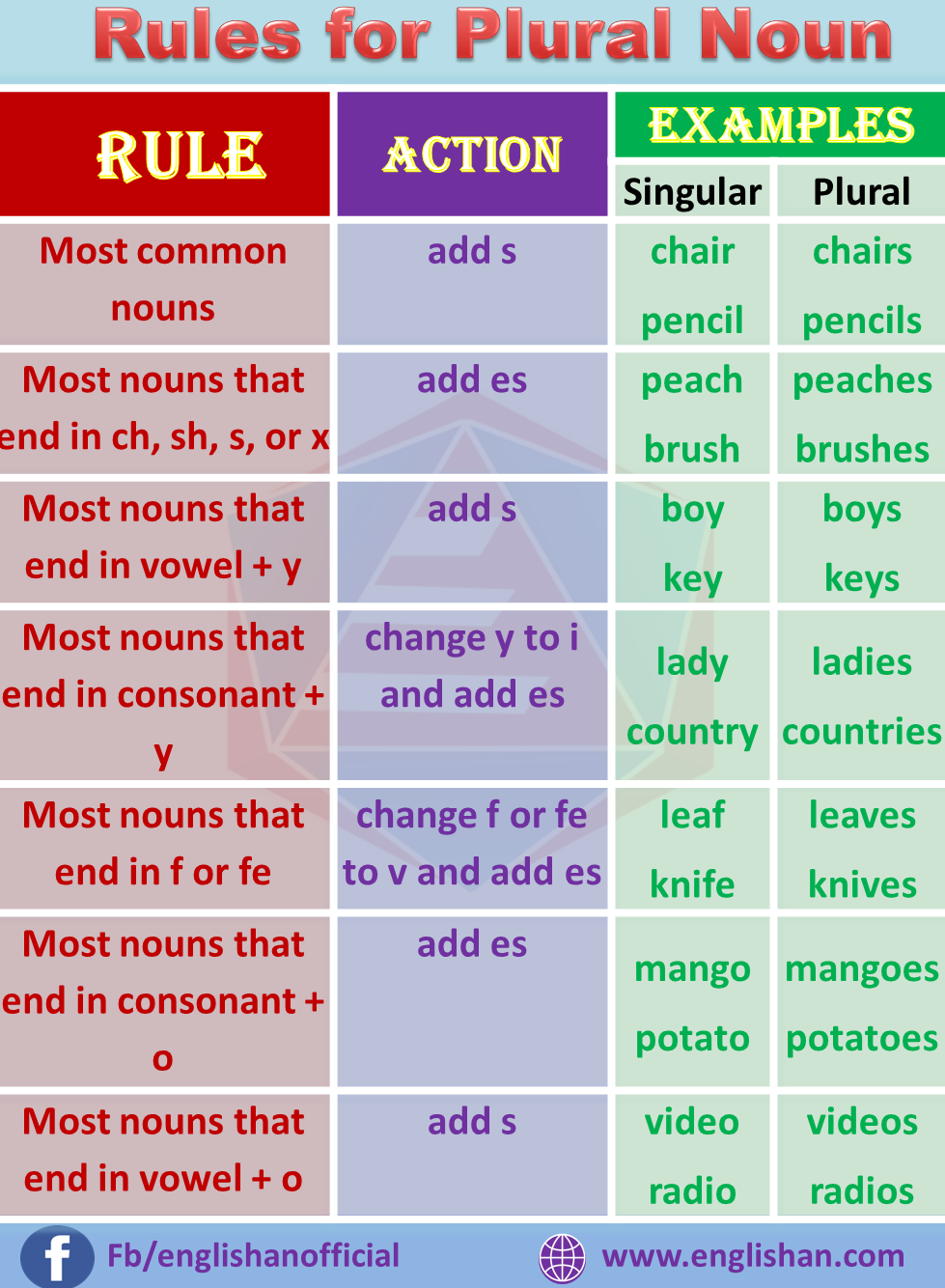 Plural Forms Of Noun The Rules Passnownow Com