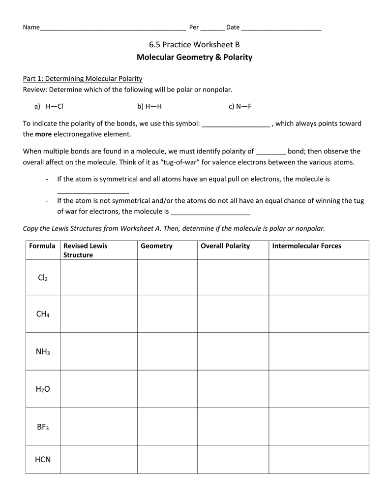 Polar vs. Nonpolar Molecules: Worksheet Answers Explained