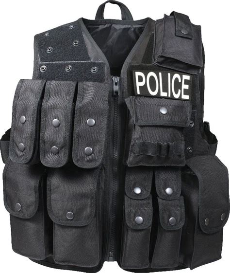 Police Black Tactical Raid Vest Patrol Official Law Enforcement Duty