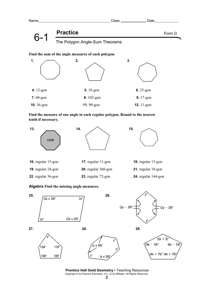 Polygon Angle Sum Theorem Worksheet: Solve with Ease