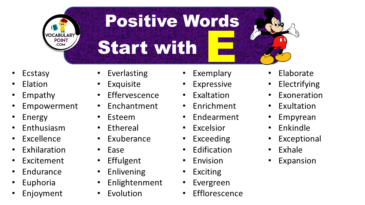 Positive Words Begin With E Archives Vocabulary Point