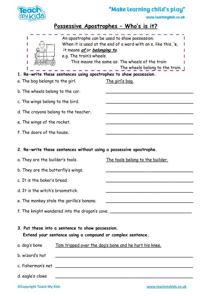 Master the Possessive Apostrophe with Our Worksheet