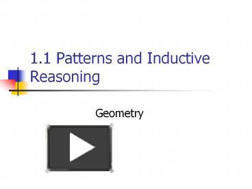 Ppt 2 1 Patterns And Inductive Reasoning Powerpoint Presentation