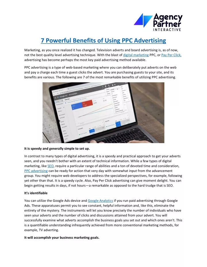 Ppt 7 Powerful Benefits Of Using Ppc Advertising Powerpoint