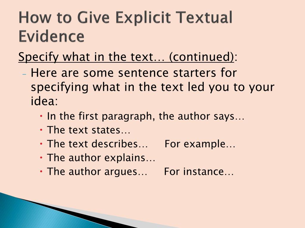 Ppt Citing Textual Evidence Powerpoint Presentation Free Download