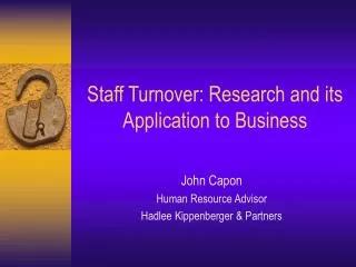 Ppt Staff Turnover Research And Its Application To Business