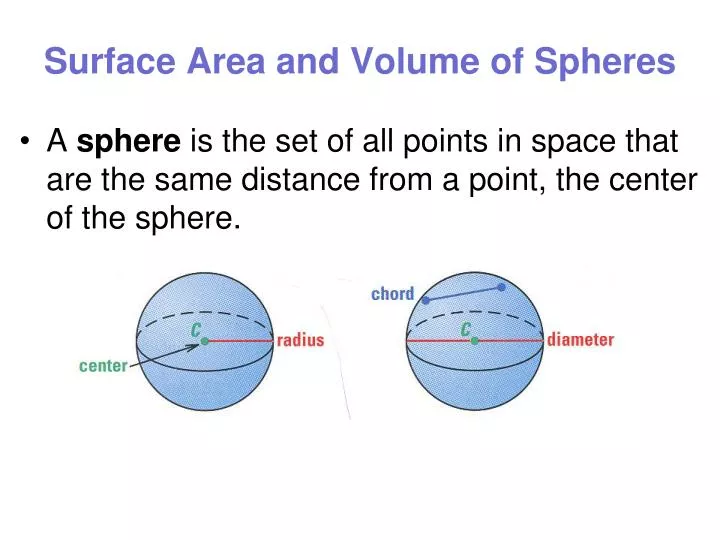 Ppt Surface Area And Volume Of Spheres Powerpoint Presentation Free