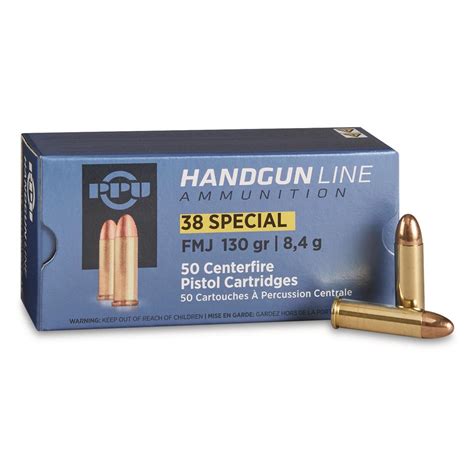 Ppu 38 Special Fmj 130 Grain 50 Rounds 677565 38 Special Ammo At Sportsman Amp 39 S Guide