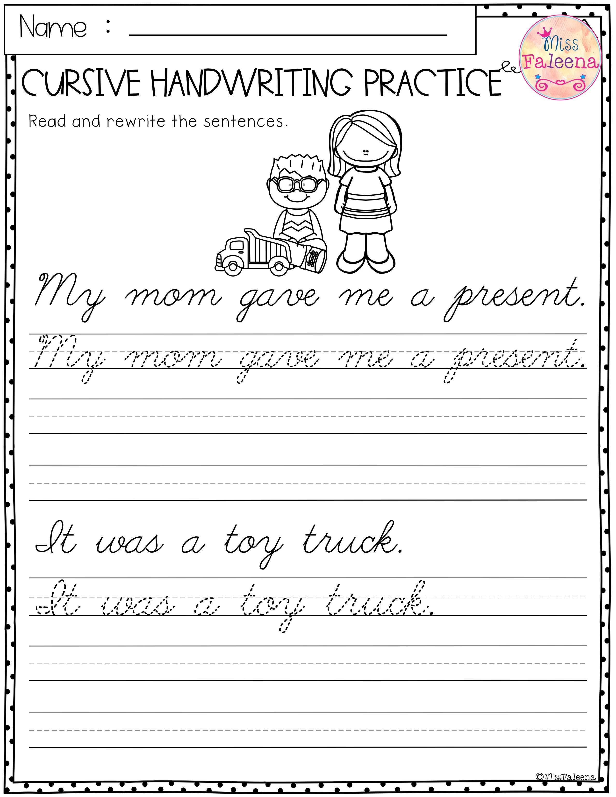 Practice Handwriting With Our Cursive Sentences Worksheets Worksheets Free