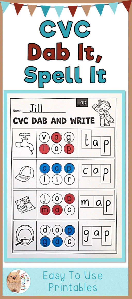 Practice Spelling Cvc Words With These Fun Easy To Use Printables