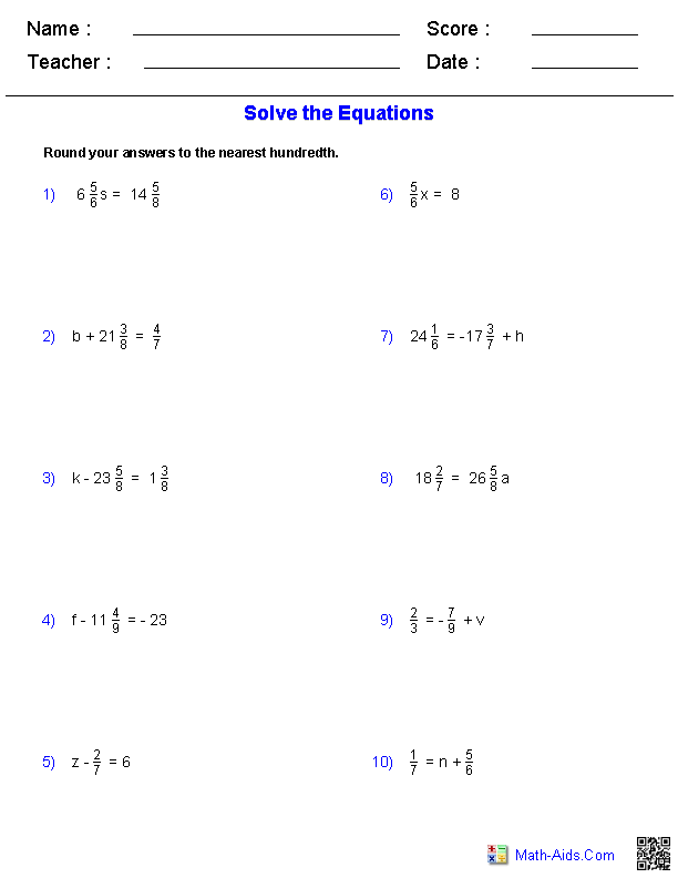 Mastering Pre Algebra Fractions with Fun Worksheets