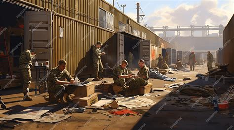 Premium Ai Image Life On A Military Base Description Artwork