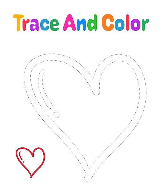 Premium Vector Heart Tracing Worksheet For Kids