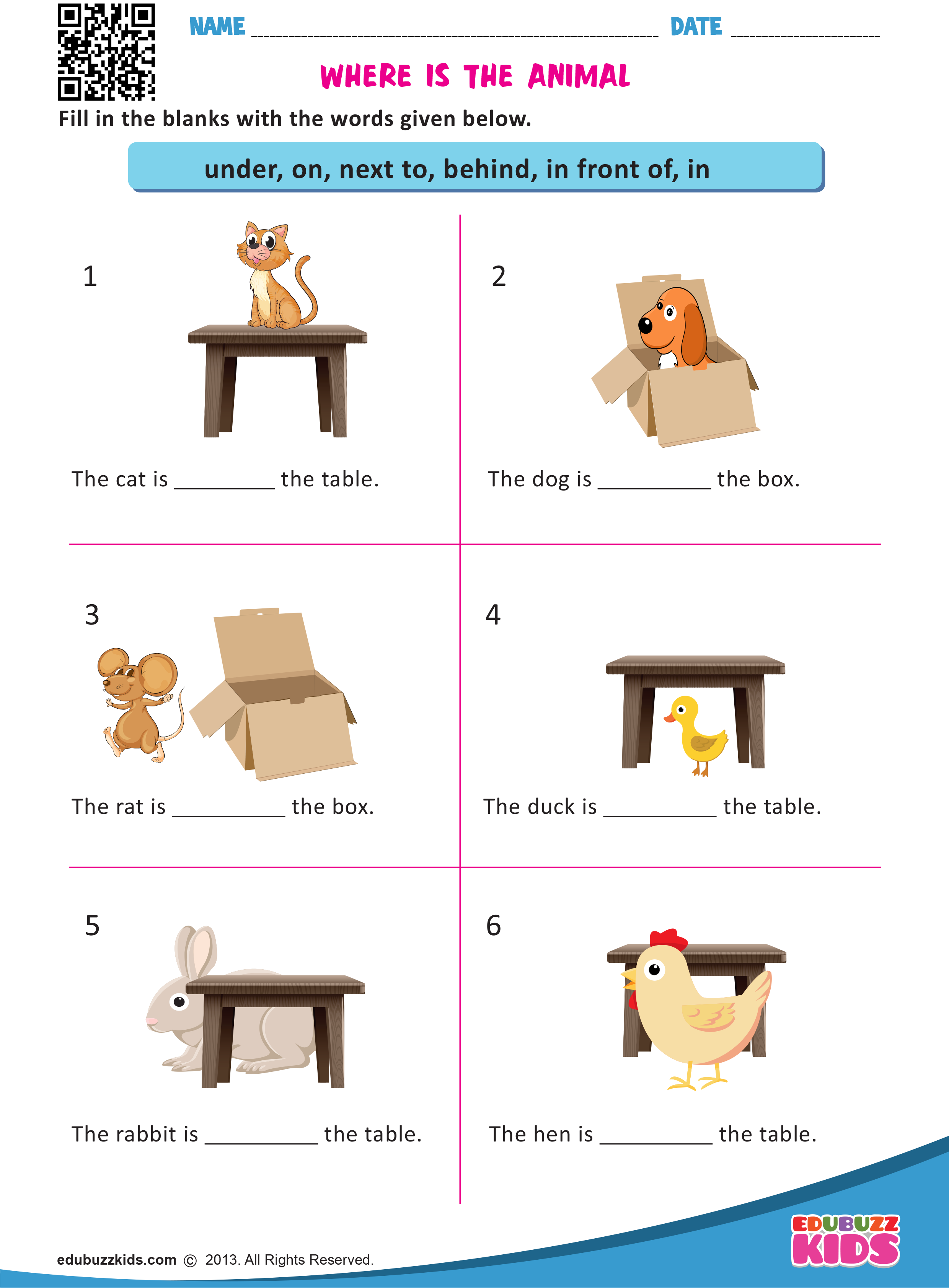 Preposition Printables For Preschools And Kindergartens