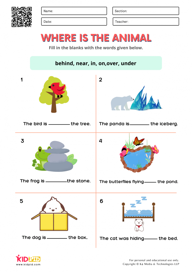 Preposition Worksheet For Kindergarten Worksheets