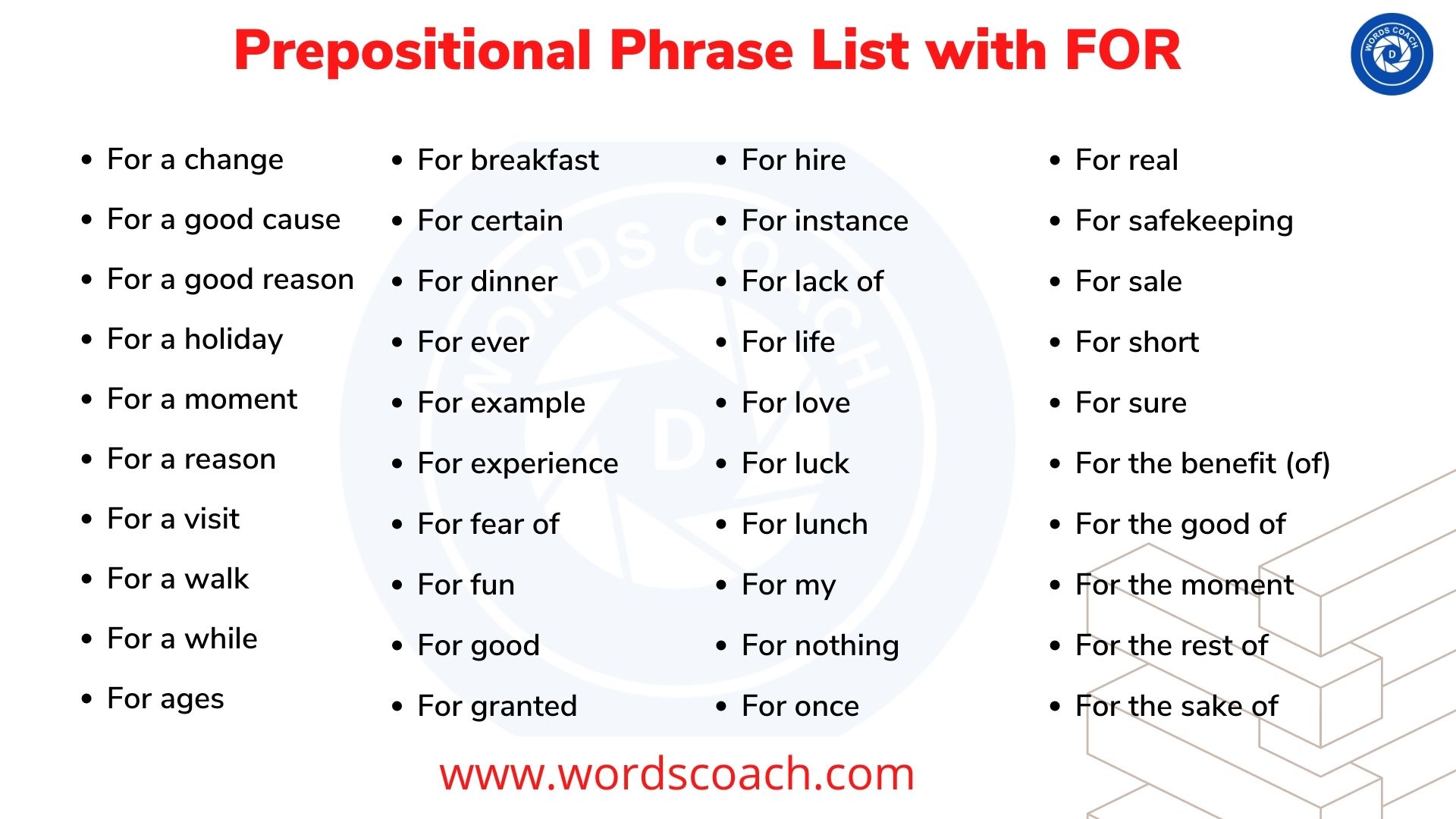 Prepositional Phrases With On Word Coach