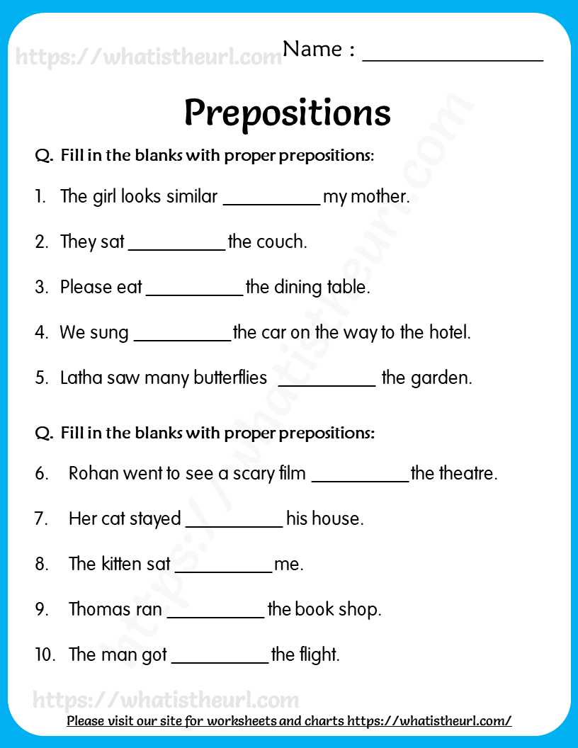 Prepositions Worksheets For Grade 5 Artofit