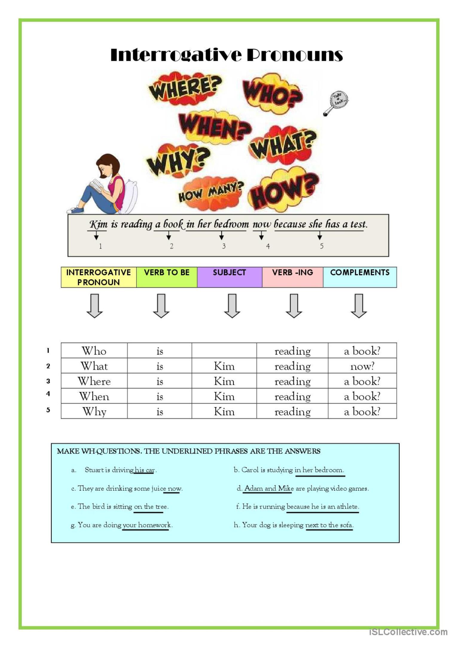 Present Continuous Wh Question Exercise 1 Esl Worksheets Wh