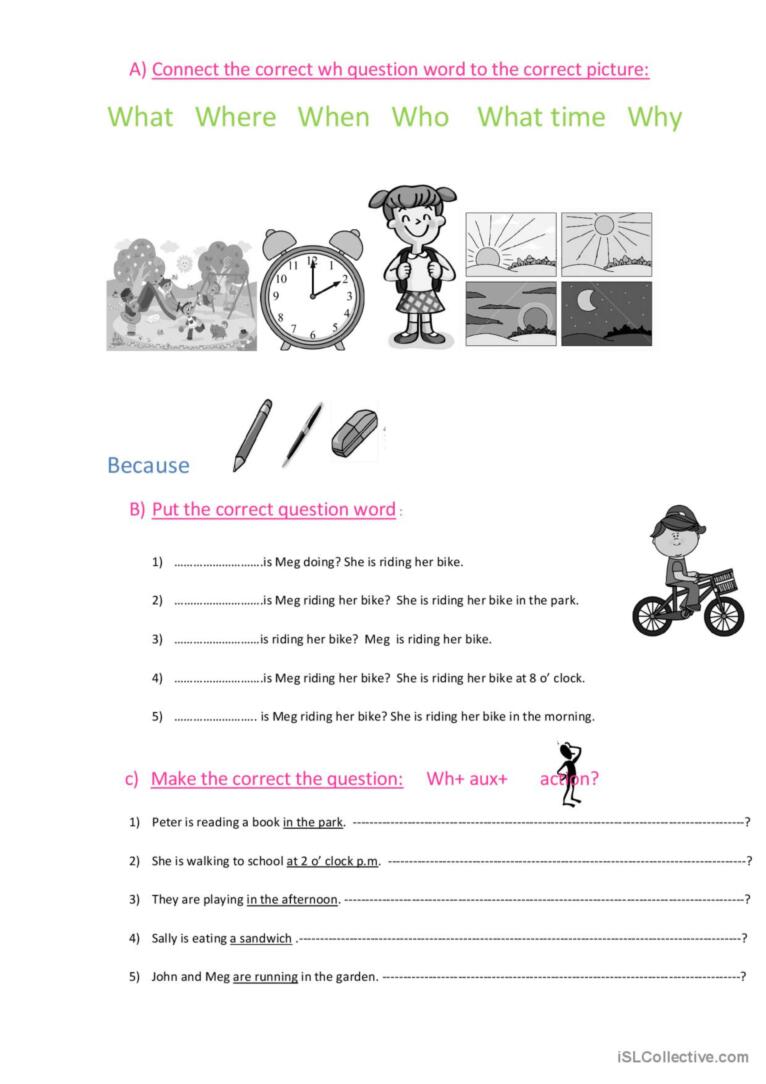 Present Continuous Wh Questions Esl Worksheet By Thaisassis