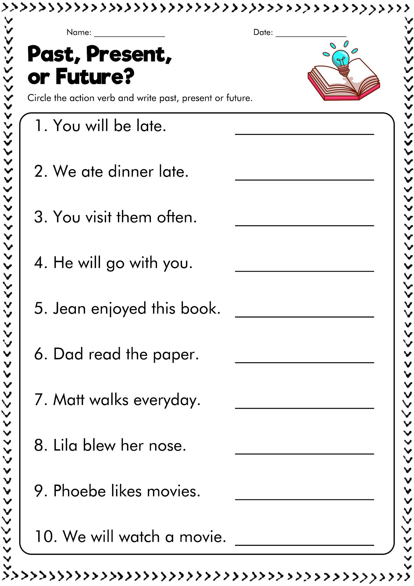 5 Fun Worksheets for Tense Mastery