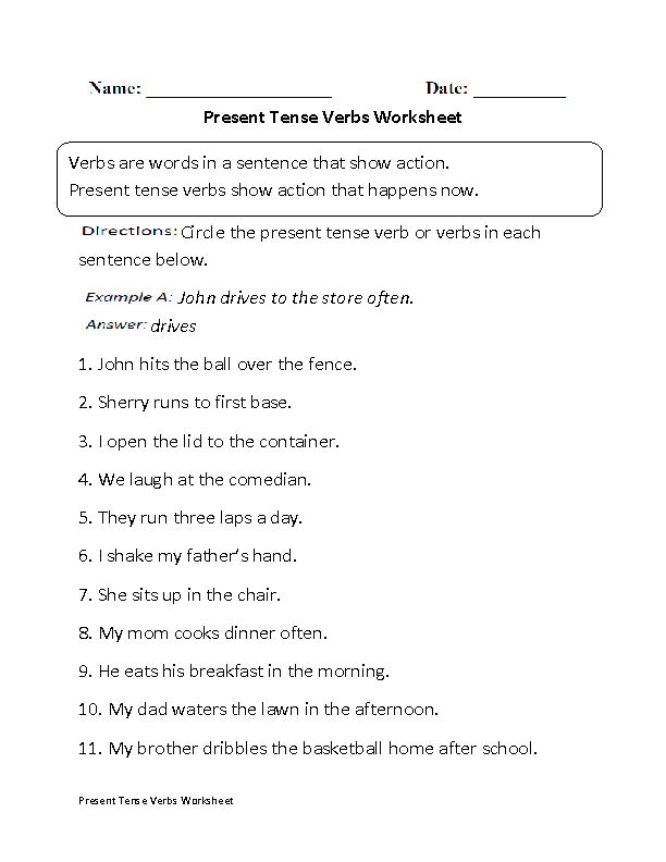 Master Present Tense Verbs with Our Worksheets