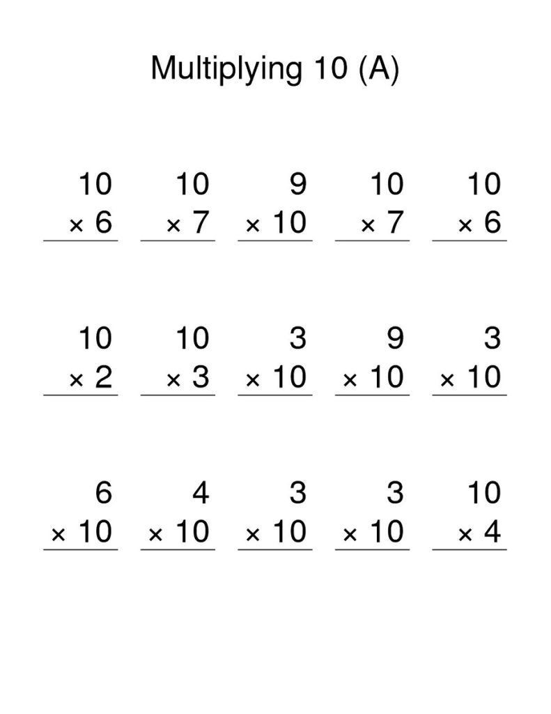 Printable 10 Times Table Worksheets Activity Shelter