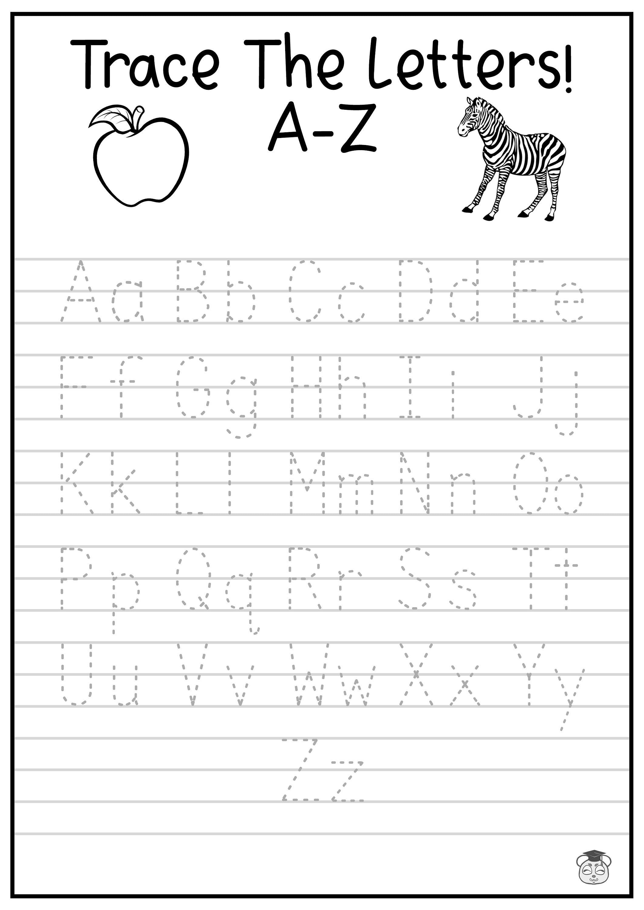 Printable A Z Letter Tracing Worksheet Capital And Lowercase Alphabetical Letter Tracing Ages 3