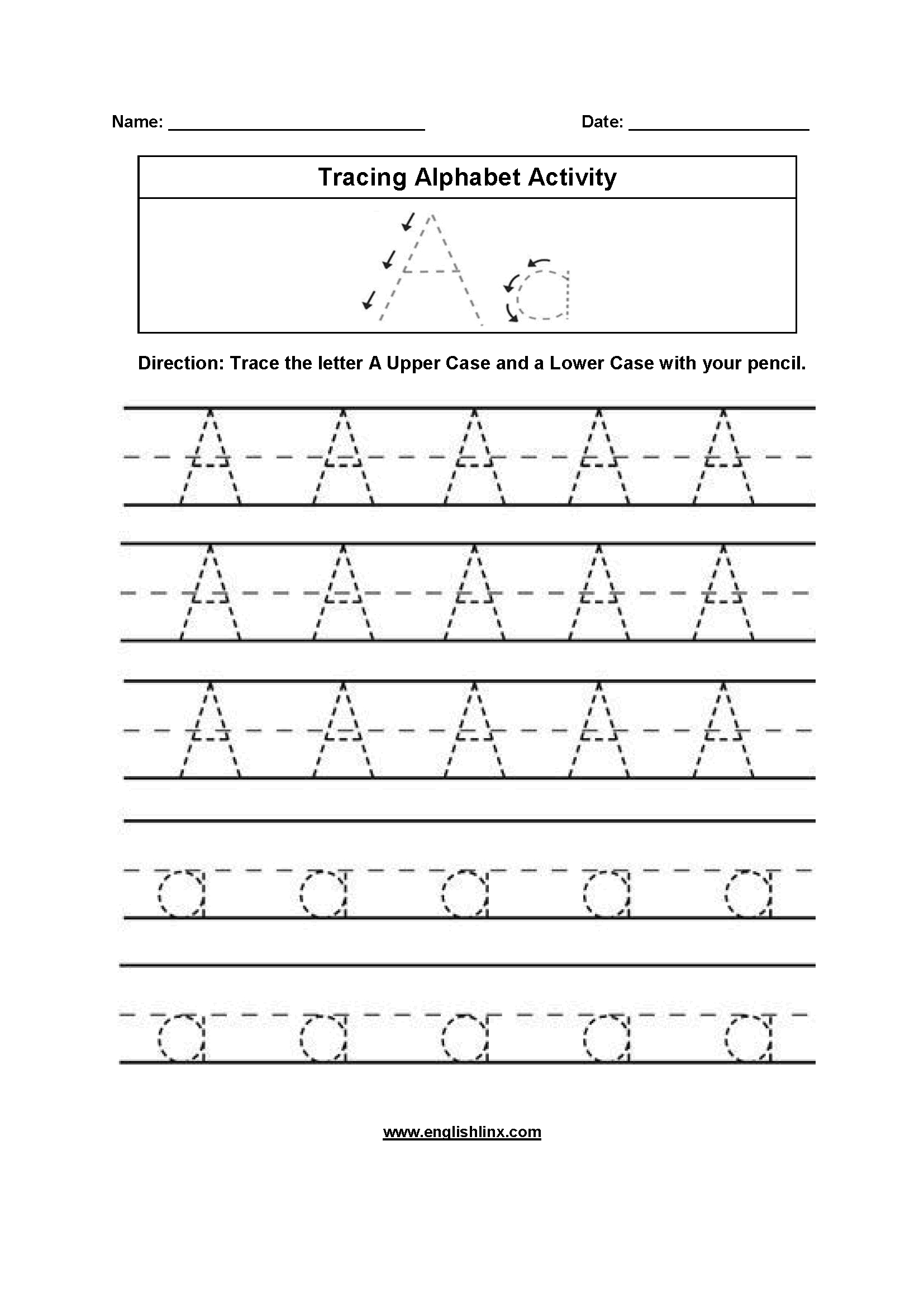 Printable Alphabet Tracing Worksheets Graphic By Moni Art Creative