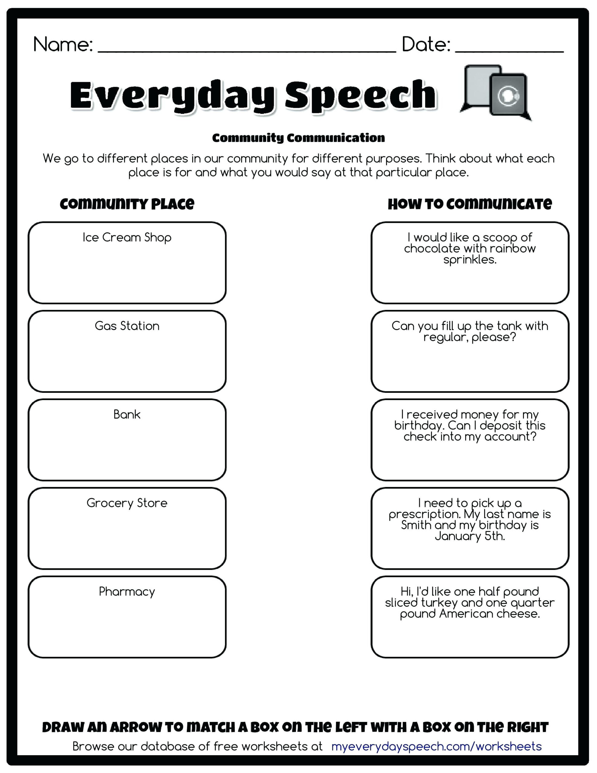 Printable Communication Worksheets