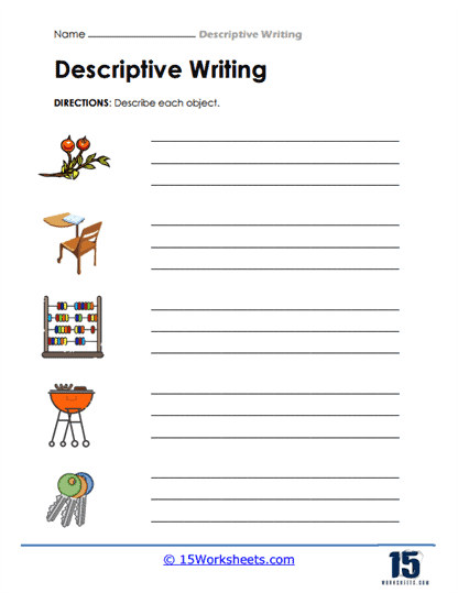 Printable Descriptive Writing Worksheets Pdf Ron Gorman S English