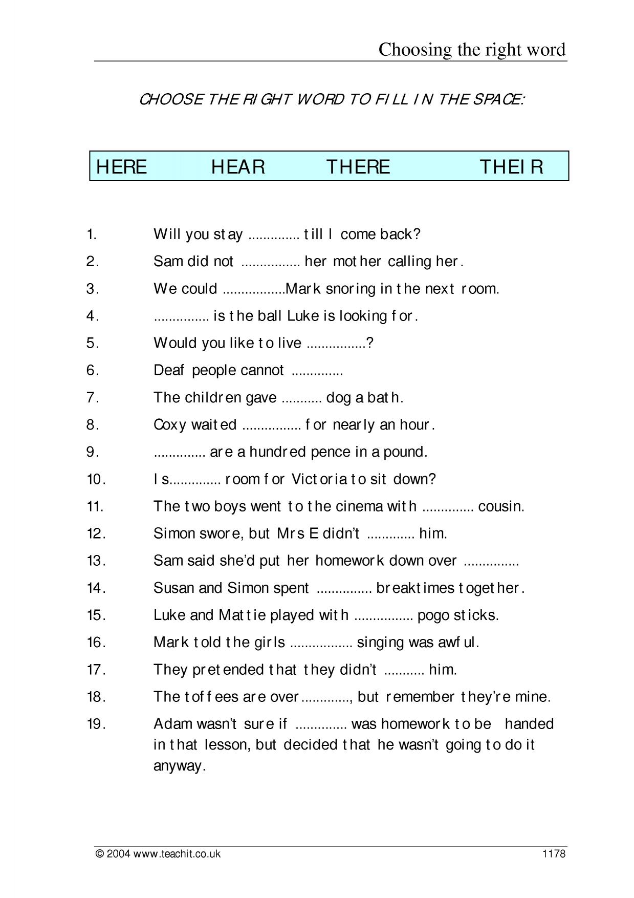 Printable English Worksheet Ks3