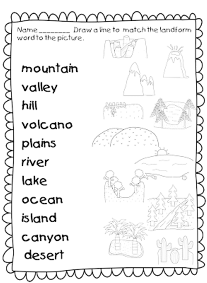 Printable Landform Worksheets