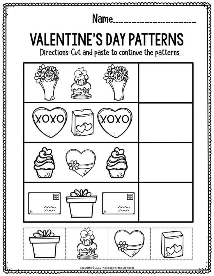 Printable Math Valentine S Day Preschool Worksheets