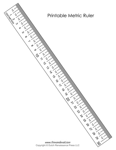 Printable Metric Ruler