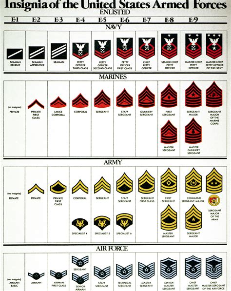 Printable Military Rank Chart