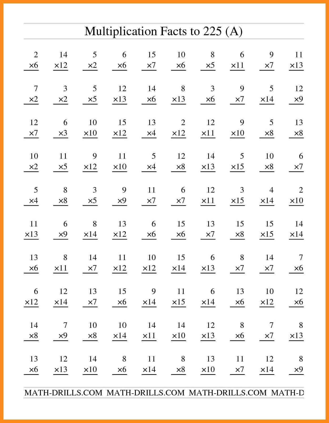 Printable Multiplication Sheets For 5Th Graders