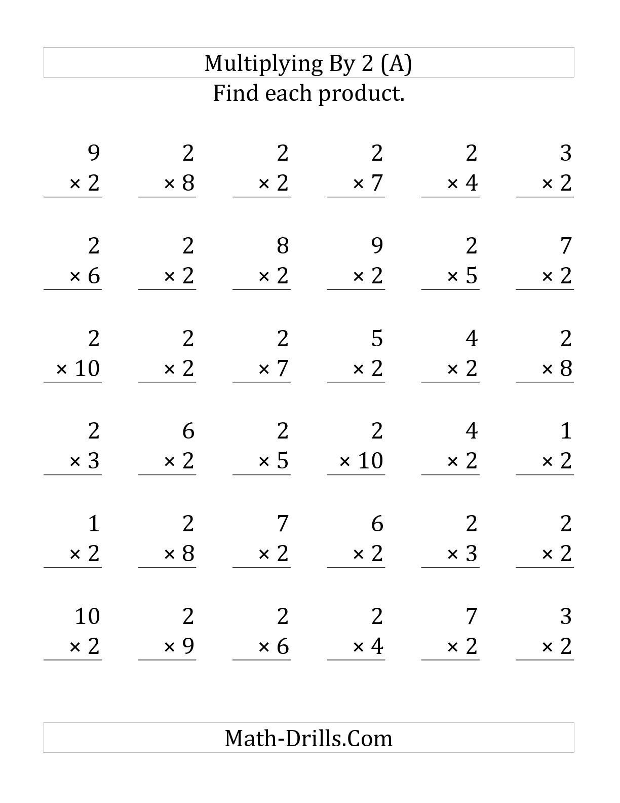 Printable Multiplication Worksheets 2S Printablemultiplication Com