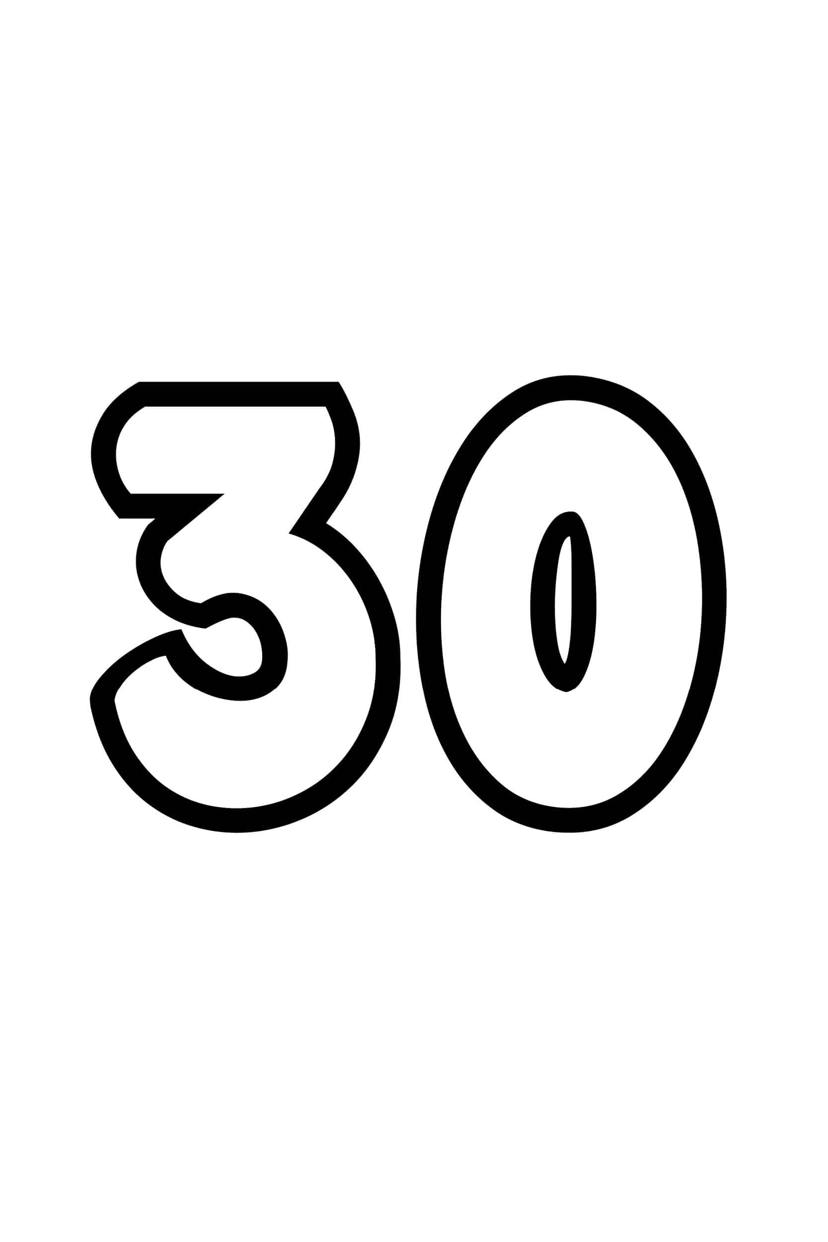 Printable Number 30