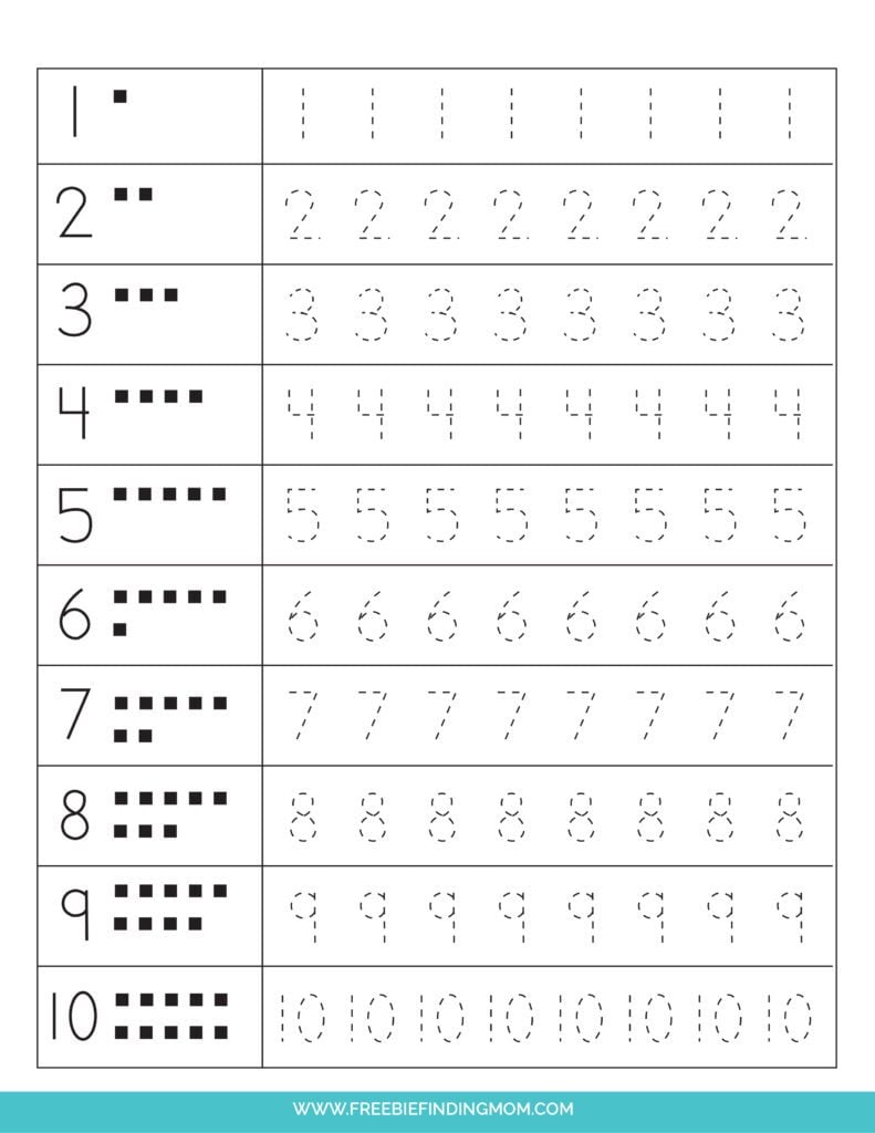 Printable Numbers To Trace